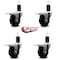 Service Caster 3.5'' Phenolic Swivel 1-5/8'' Expanding Stem Caster Set Total Lock Brake, 4PK SCC-EXTTL20S3514-PHS-158-4 - alternate 2